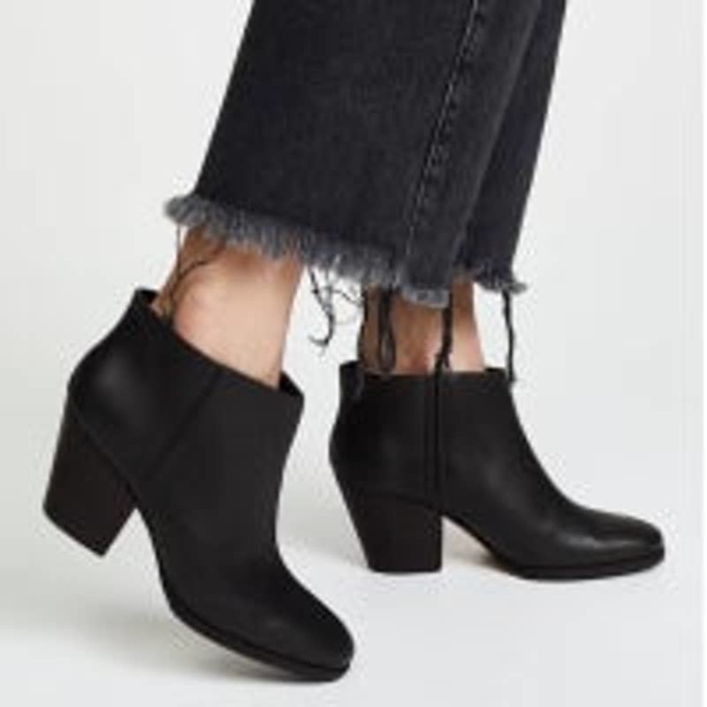 Rachel Comey Mars Classic Leather Ankle Boot Black Block Heel Bootie NWOT 6.5